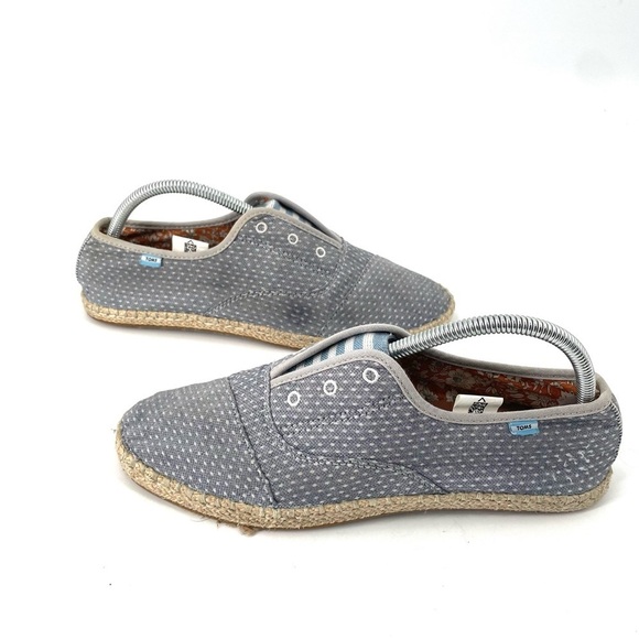 TOMS Palmera Espadrille Chambray Polkadot Slip On Loafer Laceless Sneaker Shoe - Picture 2 of 7